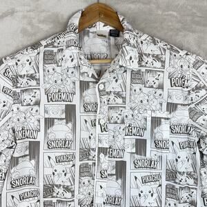 Pokemon Pikachu Grayscale AOP Mens Large Short Sleeve Shirt AOP Rare